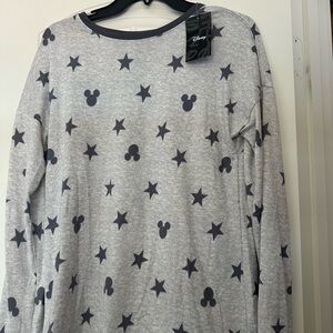Disney Gray Pajamas with Stars and Mickey Mouse